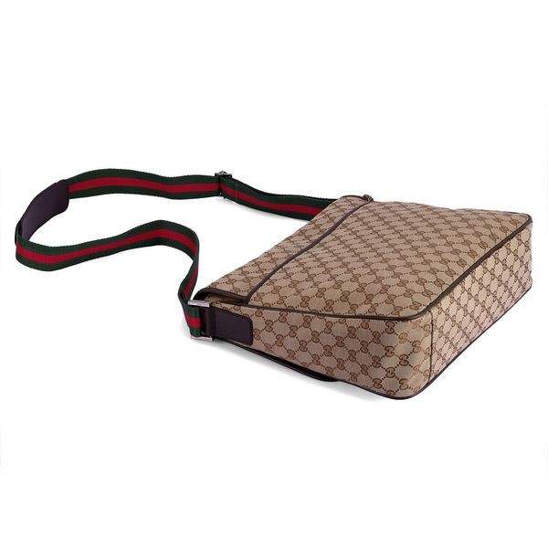 1:1 Gucci 233052 Men's Medium Messenger Bag-Beige/Ebony GG Fabric